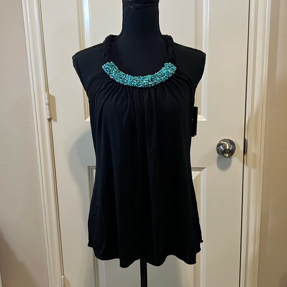 BCX turquoise stone halter top